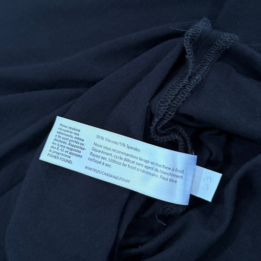 Eileen Fisher Bateau-Neck Long Tunic Black Side Slits Size Small - Picture 7 of 7